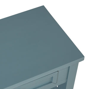 English Elm 36'' Solid Pine Farmhouse Console Four Drawer Entryway Table with Open Shelf Blue W120246660