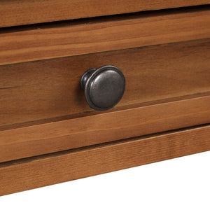 English Elm 36'' Solid Pine Farmhouse Console Four Drawer Entryway Table with Open Shelf Brown W120246663