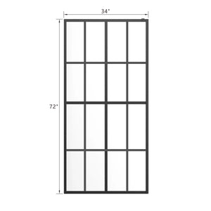 English Elm Goodyo 34"x72" Walk-In Shower Screen Panel Black Aluminum Frame 0.2" Tempered Glass Safety W122346711