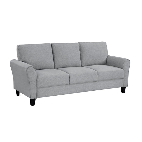 English Elm Modern Dark Gray Textured Sofa with Rounded Arms and Welt Trim, 80.5" Transitional Upholstered Seating B01146750