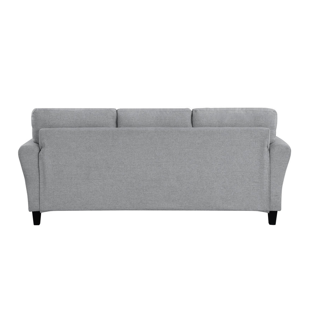 English Elm Modern Dark Gray Textured Sofa with Rounded Arms and Welt Trim, 80.5" Transitional Upholstered Seating B01146750