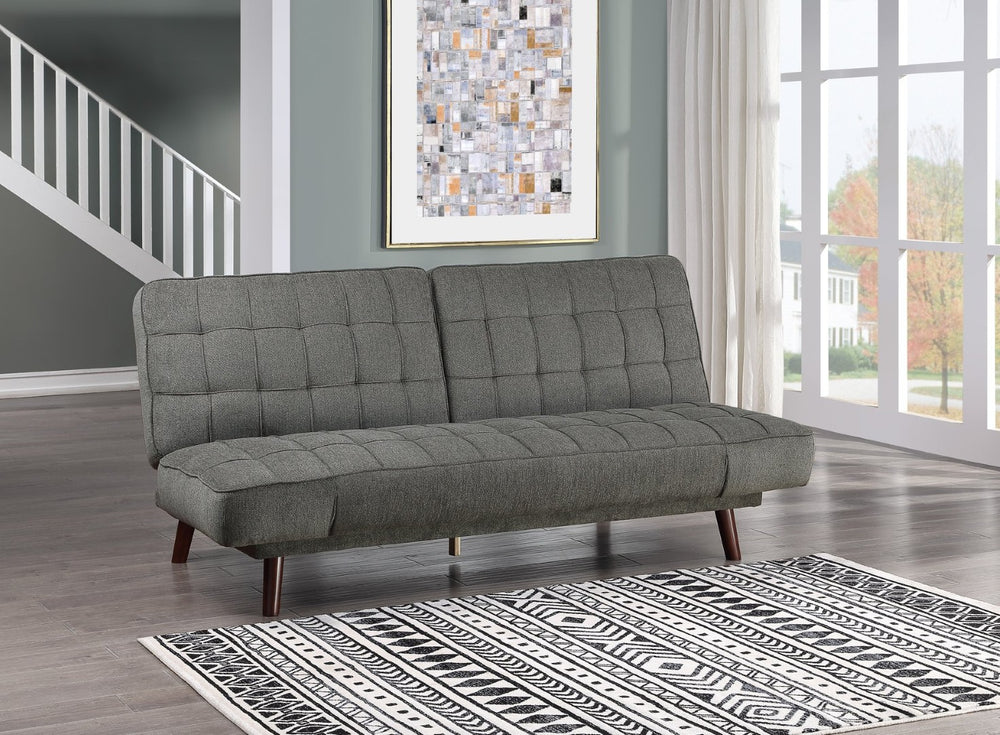 English Elm Elegant Convertible Chenille Sleeper Sofa with Tufted Cushions and Espresso Wood Legs B01146749