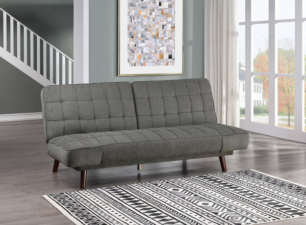 English Elm Elegant Convertible Chenille Sleeper Sofa with Tufted Cushions and Espresso Wood Legs B01146749