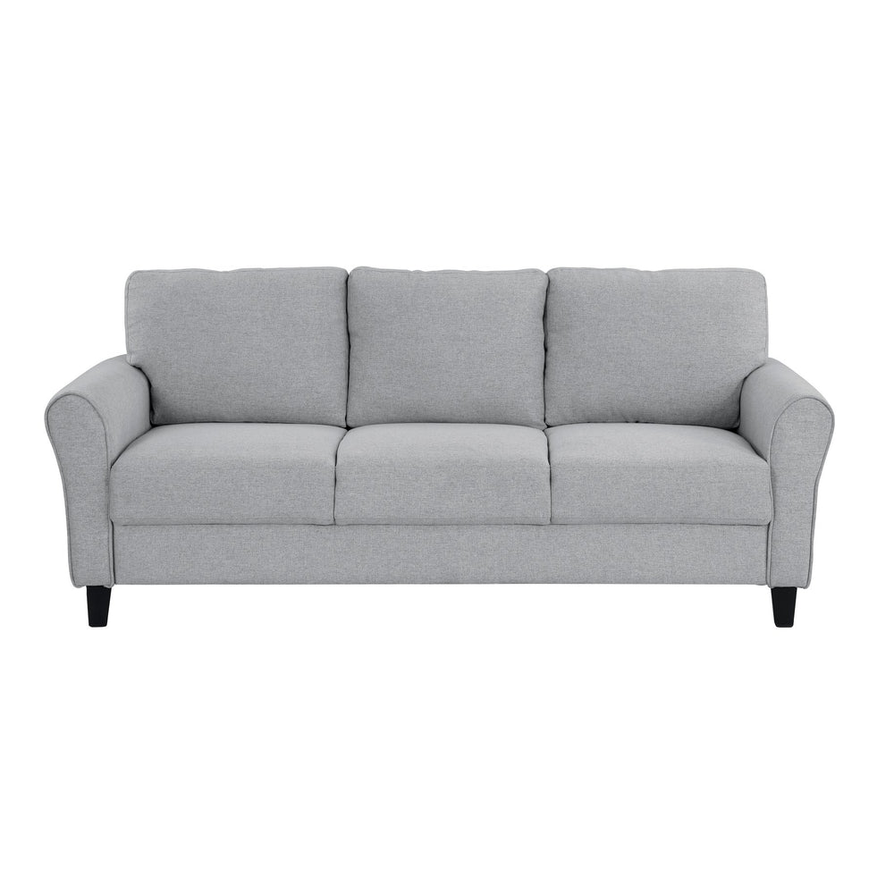 English Elm Modern Dark Gray Textured Sofa with Rounded Arms and Welt Trim, 80.5" Transitional Upholstered Seating B01146750
