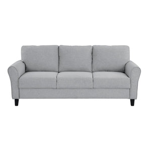 English Elm Modern Dark Gray Textured Sofa with Rounded Arms and Welt Trim, 80.5" Transitional Upholstered Seating B01146750