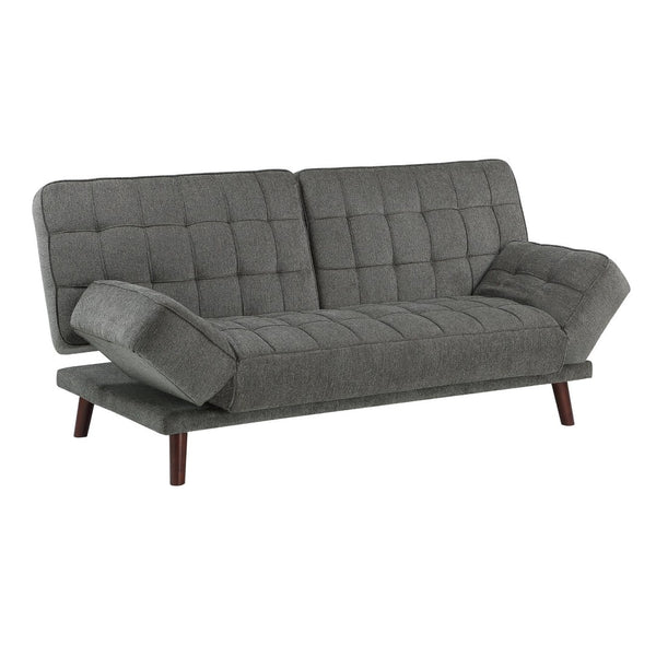 English Elm Elegant Convertible Chenille Sleeper Sofa with Tufted Cushions and Espresso Wood Legs B01146749