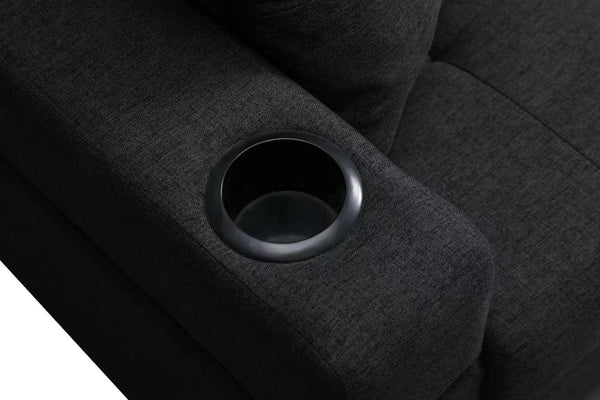 English Elm Mega Sectional Sofa with Chaise Armrest Storage Cup Holders Tufted Living Room W975S00011