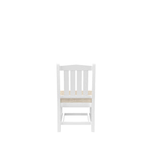 English Elm HDPE Outdoor Dining Chair with Cushion Set of 2 — Durable Ergonomic High-Back Seating for Patio Poolside White W120941914