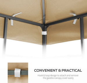 English Elm 10x10 Double Tiered Gazebo Canopy Replacement Roof Cover Only - UV Resistant, Waterproof Patio Top Protector W41943487