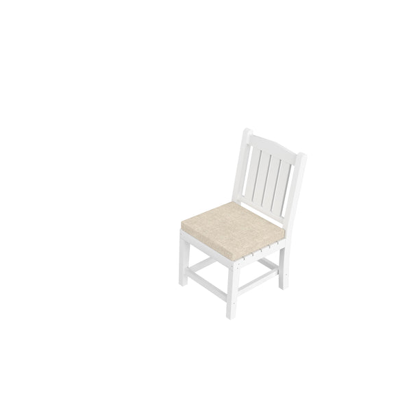 English Elm HDPE Outdoor Dining Chair with Cushion Set of 2 — Durable Ergonomic High-Back Seating for Patio Poolside White W120941914
