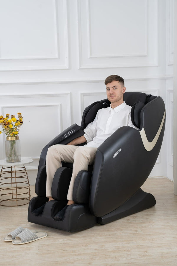 English Elm Bosscare Zero Gravity Recliner Full Body Massage Chair with Bluetooth and Foot Rollers W73047158