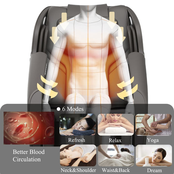 English Elm Bosscare Zero Gravity Recliner Full Body Massage Chair with Bluetooth and Foot Rollers W73047158