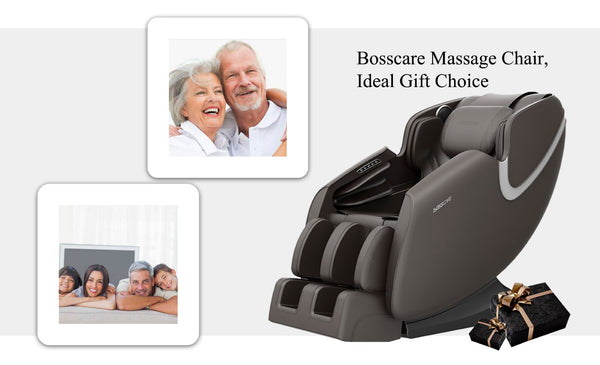 English Elm Bosscare Zero Gravity Recliner Full Body Massage Chair with Bluetooth and Foot Rollers W73047158