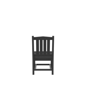 English Elm HDPE Outdoor Dining Chair with Cushion Set of 2 — Durable Ergonomic High-Back Seating for Patio Poolside Gray W120941911