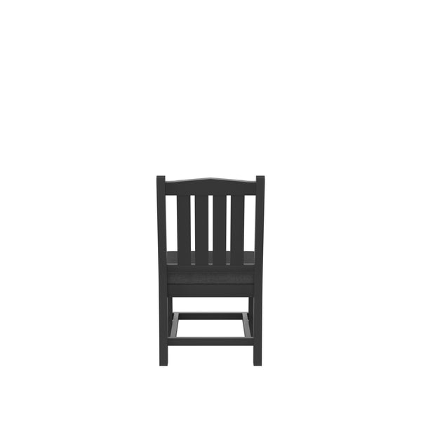 English Elm HDPE Outdoor Dining Chair with Cushion Set of 2 — Durable Ergonomic High-Back Seating for Patio Poolside Gray W120941911