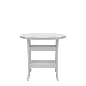 English Elm HDPE Round Patio Bar Table 42" High White & Gray | UV Resistant, Heavy-Duty, Easy-Clean Outdoor Pub W120941925