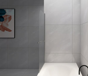 English Elm Goodyo Frameless 31x55in Bathtub Shower Screen Pivot Door Tempered Glass with Towel Handle Seal Transparent W122343125