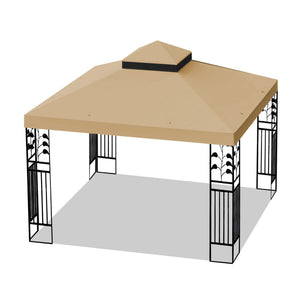 English Elm 10x10 Double Tiered Gazebo Canopy Replacement Roof Cover Only - UV Resistant, Waterproof Patio Top Protector W41943487