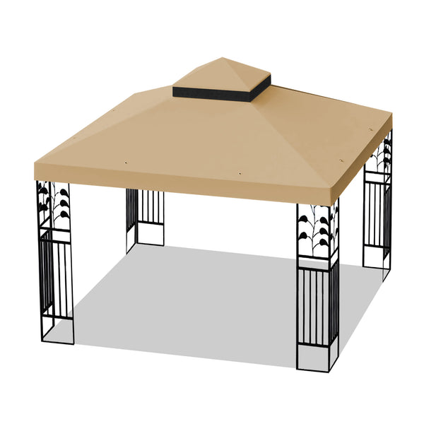 English Elm 10x10 Double Tiered Gazebo Canopy Replacement Roof Cover Only - UV Resistant, Waterproof Patio Top Protector W41943487