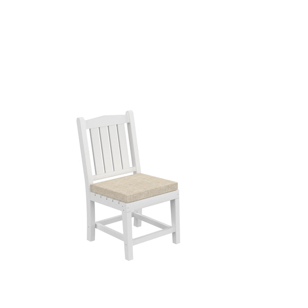 English Elm HDPE Outdoor Dining Chair with Cushion Set of 2 — Durable Ergonomic High-Back Seating for Patio Poolside White W120941914