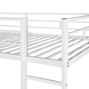 English Elm Twin Metal Loft Bed with Integrated Desk and Shelves for Kids Study Space White MF291671AAK