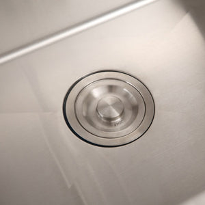 English Elm 24in Brushed Stainless Steel Utility Sink with Tall Faucet and Noise Dampening Pads D16389171