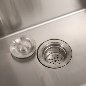 English Elm 24in Brushed Stainless Steel Utility Sink with Tall Faucet and Noise Dampening Pads D16389171