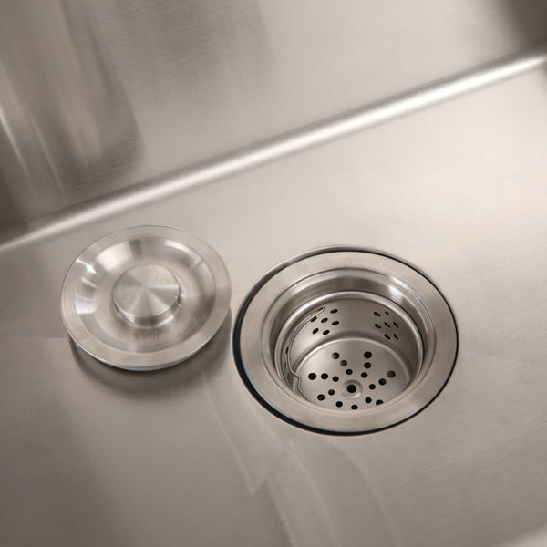 English Elm 24in Brushed Stainless Steel Utility Sink with Tall Faucet and Noise Dampening Pads D16389171