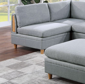 English Elm Living Dorris Fabric Corner Wedge Sofa — Plush Modern Modular Sectional with Wooden Legs, Cozy Cushion LIGHT GREY 16.5 L x 30.3 W x 36.6 H B01147398