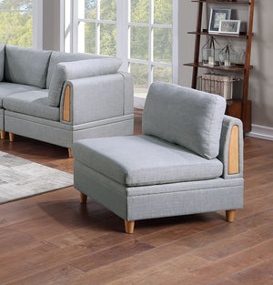 English Elm Living Dorris Fabric Corner Wedge Sofa — Plush Modern Modular Sectional with Wooden Legs, Cozy Cushion LIGHT GREY 16.5 L x 30.3 W x 36.6 H B01147398