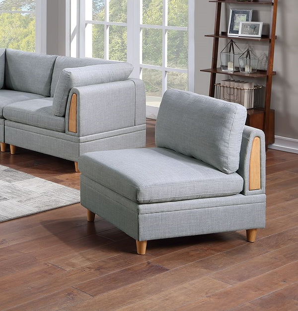 English Elm Living Dorris Fabric Corner Wedge Sofa — Plush Modern Modular Sectional with Wooden Legs, Cozy Cushion LIGHT GREY 16.5 L x 30.3 W x 36.6 H B01147398