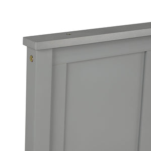 English Elm Platform Twin Storage Bed with Two Under-Drawer Wheels, Solid Wood & MDF Frame, Space-Saving Design Gray WF194472AAE