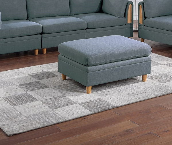 English Elm Contemporary 7-Piece Sectional Sofa Set In Steel Grey Dorris Fabric - Modular Comfort & Style! B011S00480