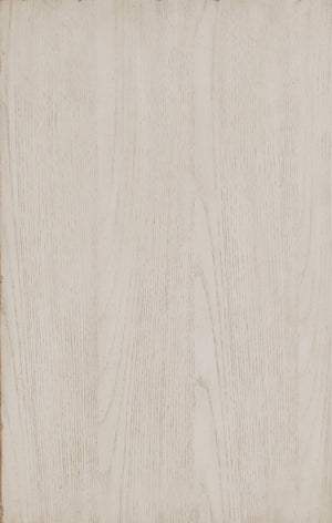English Elm Transitional Wire-Brushed White Nightstand with Hidden Drawer & Bun Feet, Antique Ash Veneer Accent B01147617