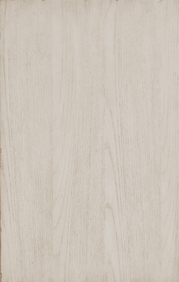 English Elm Transitional Wire-Brushed White Nightstand with Hidden Drawer & Bun Feet, Antique Ash Veneer Accent B01147617