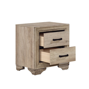 English Elm Contemporary Rustic Nightstand Melamine Laminate 1-Drawer 2-Compartment Bedside Table 22x16x23.5" B01147611