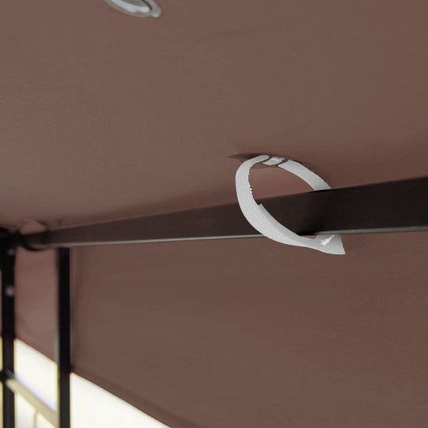 English Elm 10x10 Ft Double Tiered Gazebo Replacement Canopy Uv Resistant Polyester Outdoor Cover Coffee W41939705