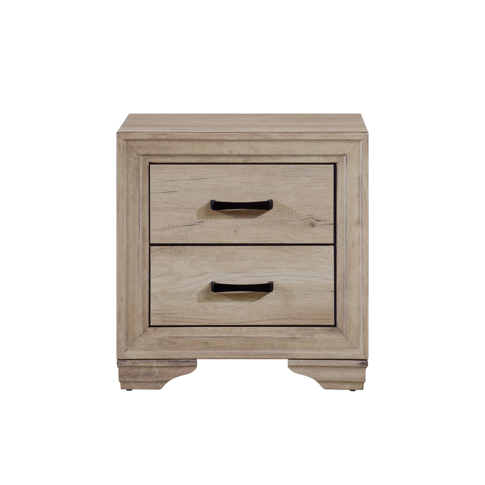 English Elm Contemporary Rustic Nightstand Melamine Laminate 1-Drawer 2-Compartment Bedside Table 22x16x23.5" B01147611