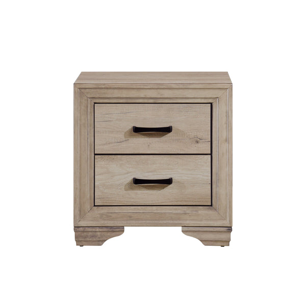 English Elm Contemporary Rustic Nightstand Melamine Laminate 1-Drawer 2-Compartment Bedside Table 22x16x23.5" B01147611