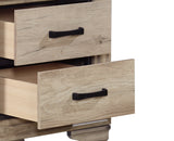 English Elm Contemporary Bedroom Furniture 1 Piece Nightstand Of Drawers Natural Finish Melamine Laminate Bed Side Table