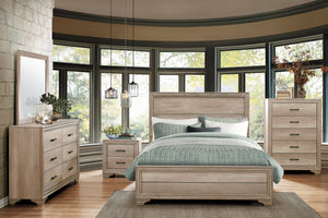 English Elm Contemporary Rustic-Modern Full Bed in Weathered Melamine Finish with Sturdy Wood-Inspired Design and Low Profile Natural 61.25 L x 32.5 W x 4 H B011S00238