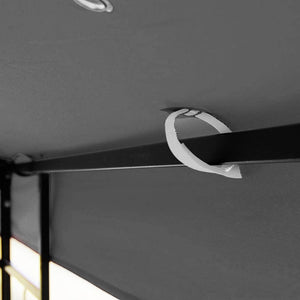 English Elm 10x10 Ft Double Tiered Gazebo Replacement Canopy Uv Resistant Polyester Outdoor Cover Gray W41939706