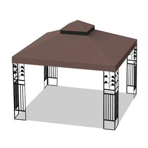 English Elm 10x10 Ft Double Tiered Gazebo Replacement Canopy Uv Resistant Polyester Outdoor Cover Coffee W41939705