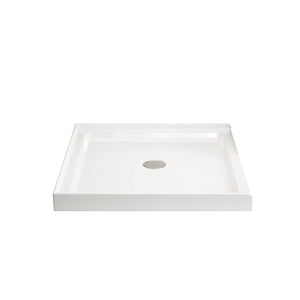 English Elm Goodyo 36x36 Shower Base 3.35in Tall Center Drain Single-Threshold Pan White Durable ABS Acrylic Finish D163118739