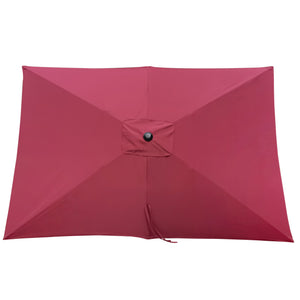 English Elm 6 9x6ft Rectangular Patio Umbrella with Crank & Tilt, Waterproof Polyester Canopy, UPF40+ Weather-Resistant Shade Burgundy W65642342