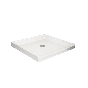 English Elm Goodyo Square Acrylic Shower Pan with Centered Drain Anti-slip Single Threshold Base D163148184