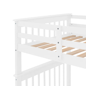 English Elm Stairway Twin Over Bunk Bed with Stair Storage White Pine Kids Room LT000109AAK-1