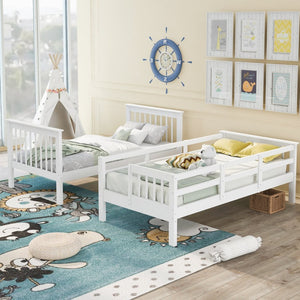 English Elm Stairway Twin Over Bunk Bed with Step Storage White Pine Kids Bedroom LT000109AAK