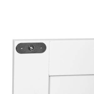 English Elm Bathroom Floor Cabinet White Mdf Double Door Adjustable Shelf Moisture Resistant Storage W40914886