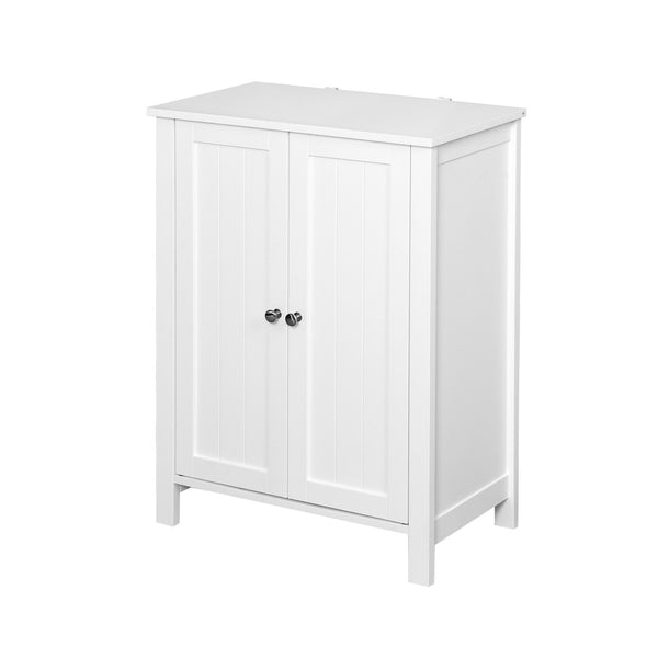 English Elm Bathroom Floor Cabinet White Mdf Double Door Adjustable Shelf Moisture Resistant Storage W40914886